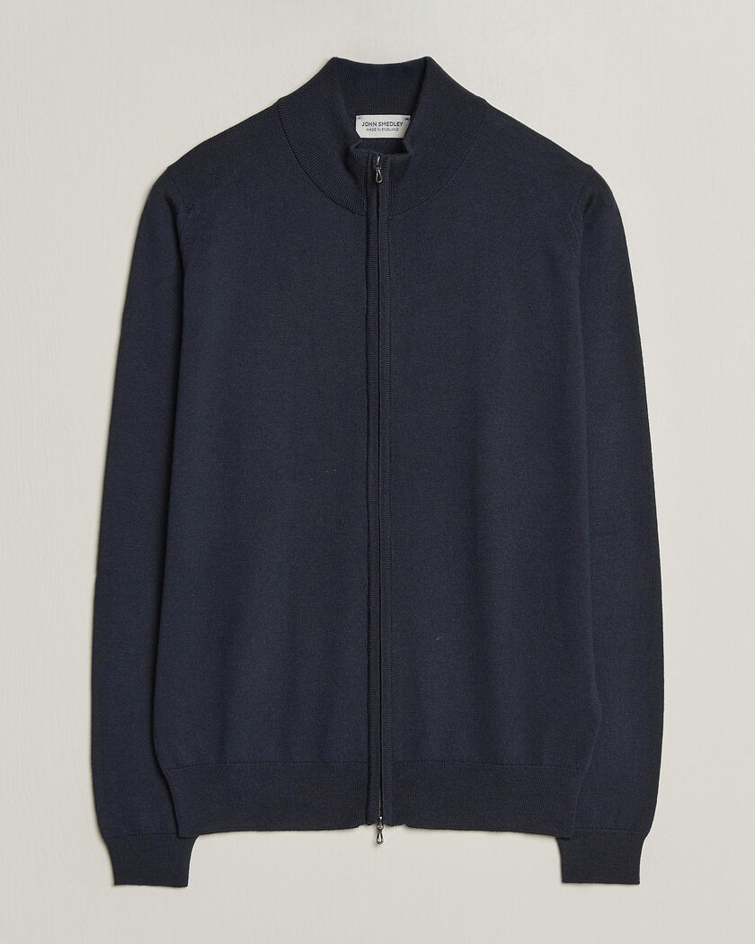 John Smedley Claygate Extra Fine Merino Full Zip Midnight – Blu