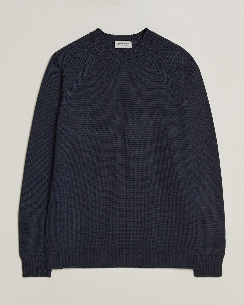 John Smedley Denver Extra Fine Merino Crew Neck Midnight – Blu