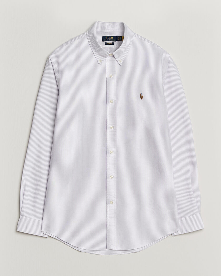 Polo Ralph Lauren Custom Fit Striped Oxford Shirt Lilac/White – Viola