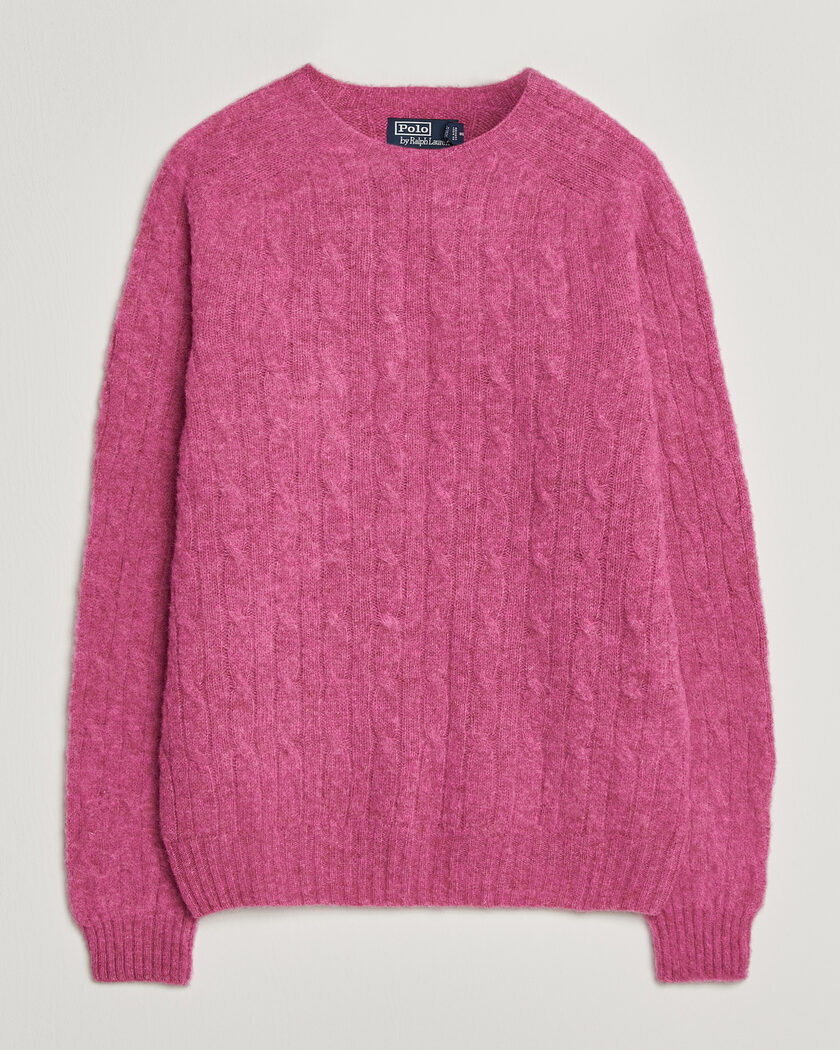 Polo Ralph Lauren Shaggy Cable Merino Pullover Thulian Pink Heather – Rosa