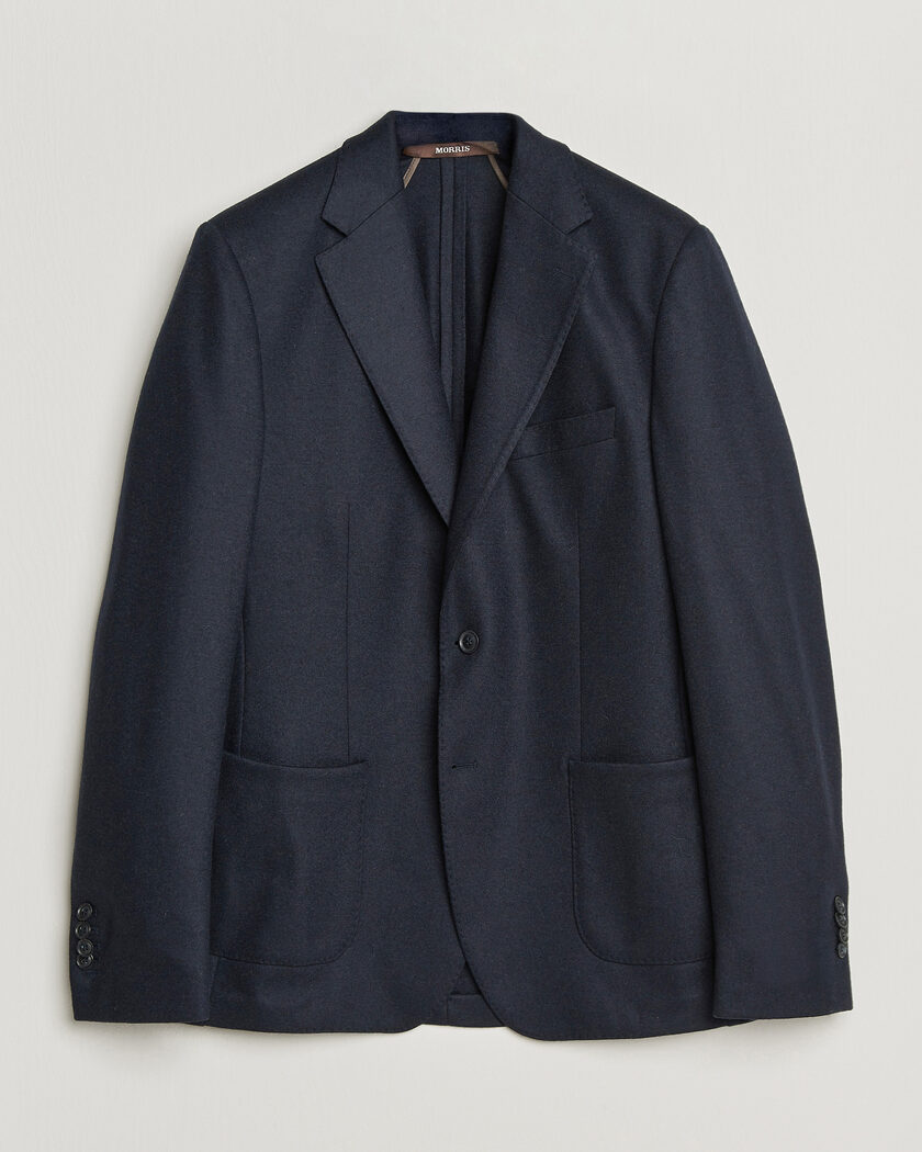 Morris Wool Jersey Blazer Navy – Blu