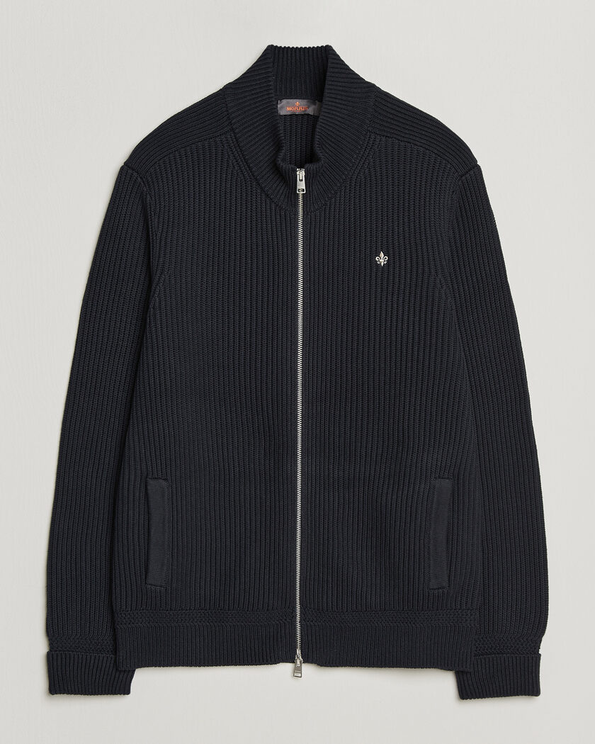 Morris Duncan Zip Cardigan Old Blue – Blu