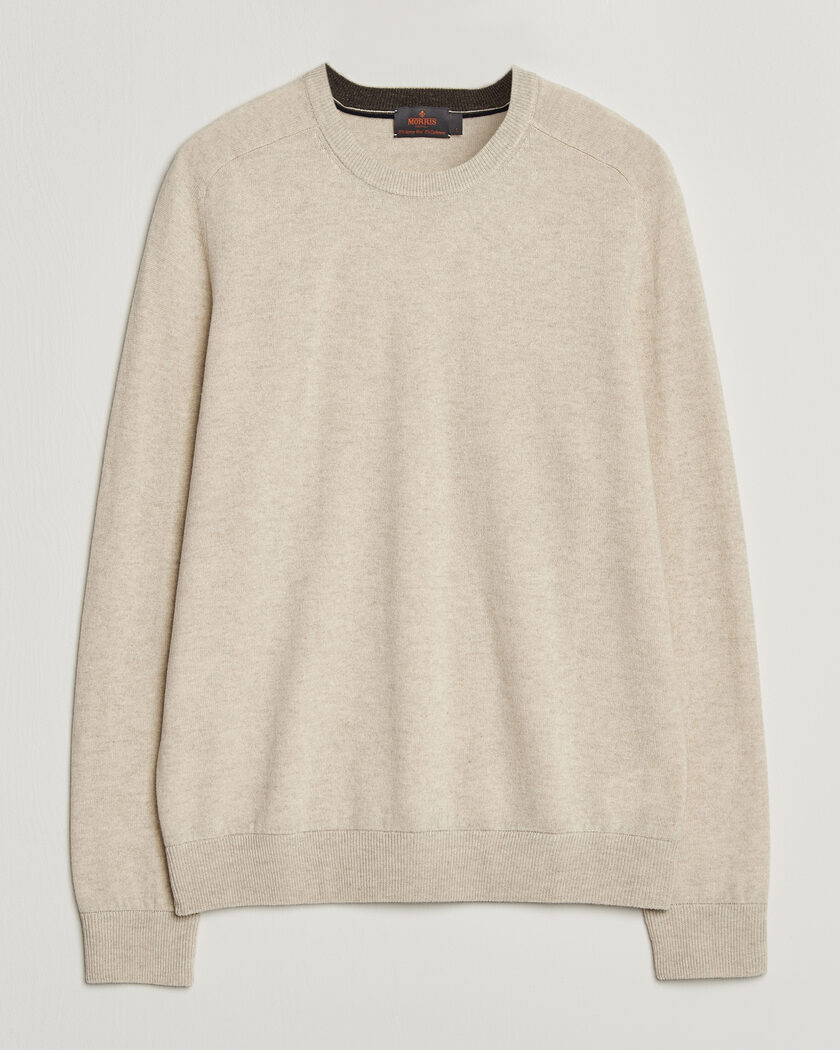 Morris Wilfred Cashmere O-Neck Off White – Bianco
