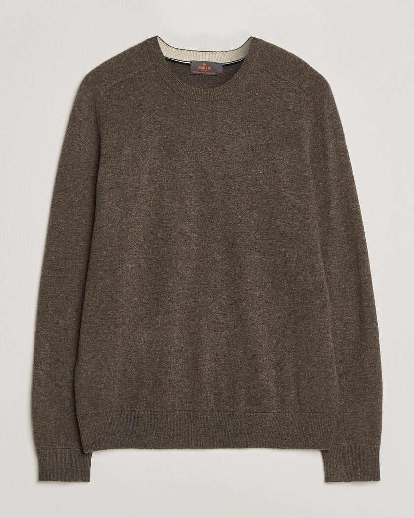 Morris Wilfred Cashmere O-Neck Brown – Marrone