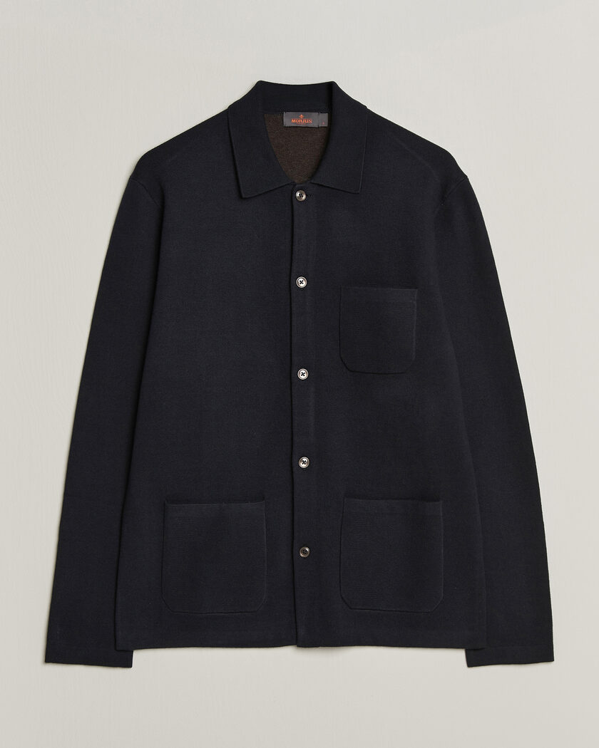 Morris Dudley Knitted Overshirt Navy – Blu