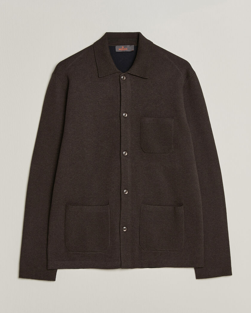 Morris Dudley Knitted Overshirt Brown – Marrone