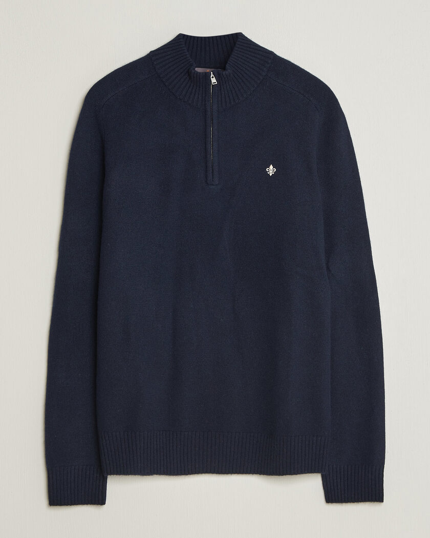 Morris Hertford Lambswool Half Zip Navy – Blu