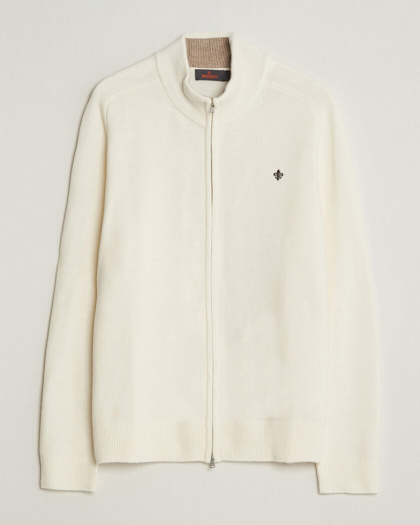 Morris Hertford Zip Cardigan Off White – Bianco