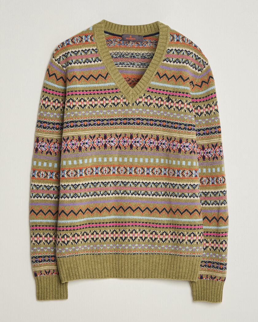 Morris Tavish V-Neck Olive – Verde