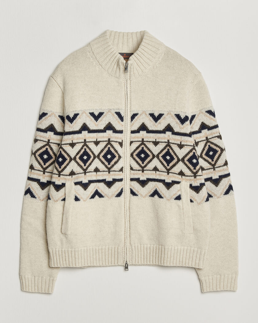 Morris Hadley Zip Cardigan Off White – Bianco