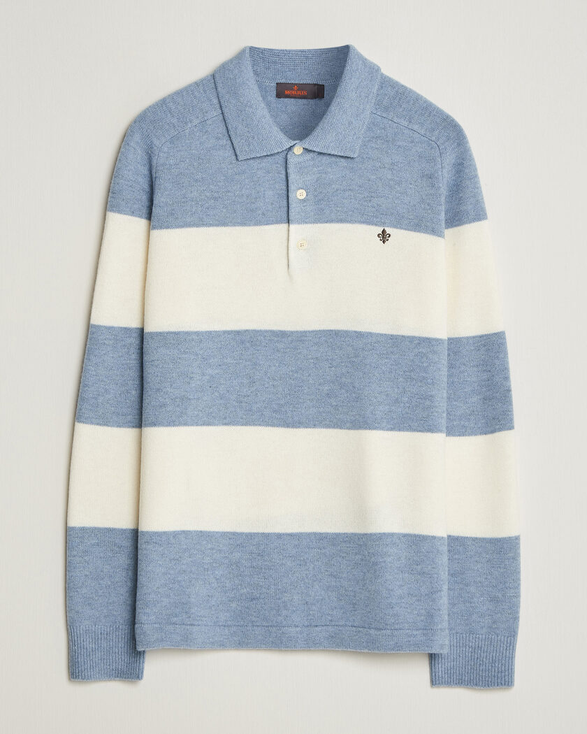 Morris Hertford Knitted Polo Blue – Blu