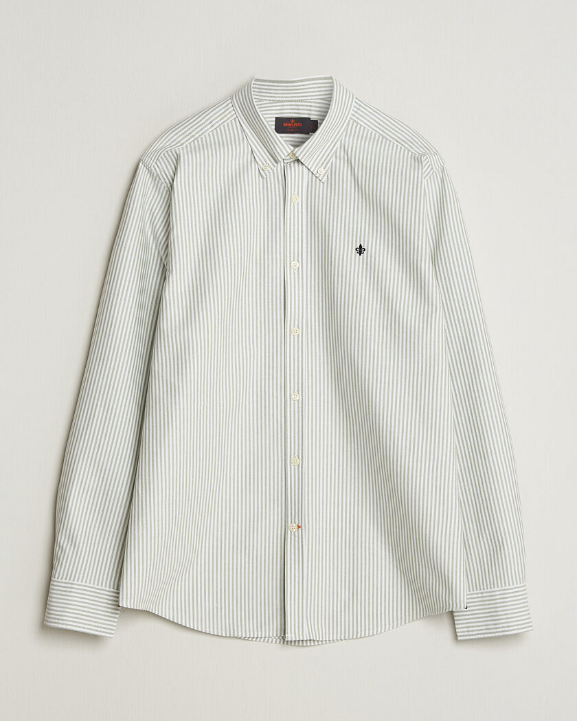 Morris Douglas Oxford Stripe Shirt Olive – Verde