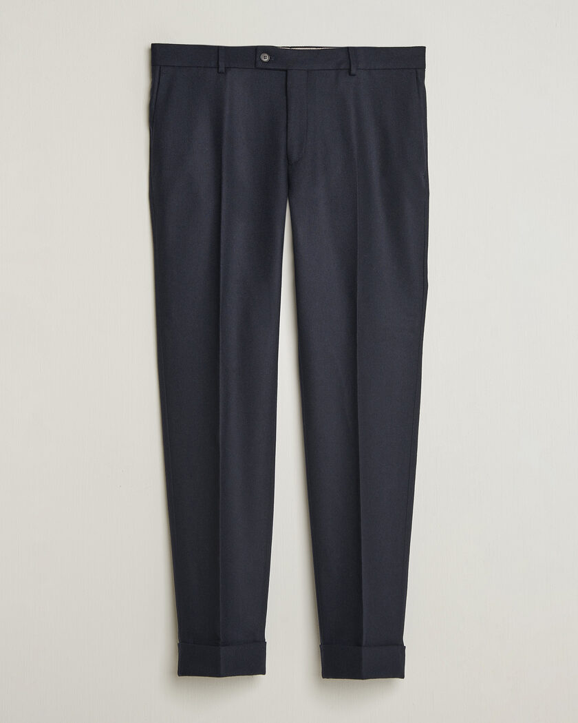 Morris Flannel Suit Trousers Navy – Blu