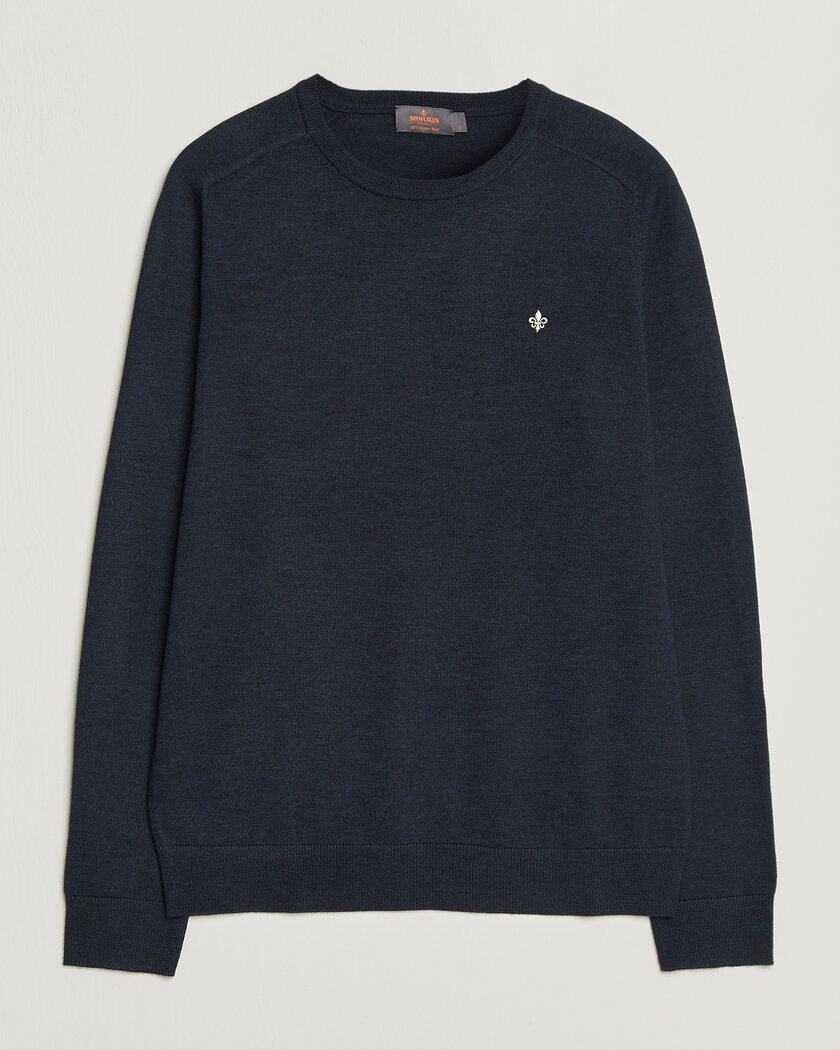 Morris Merino O-Neck Navy – Blu
