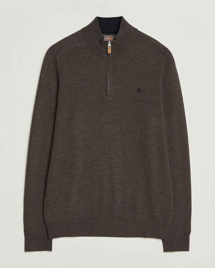 Morris John Merino Half Zip Brown – Marrone