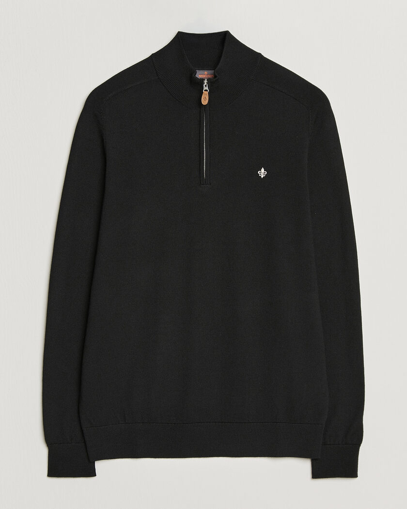 Morris John Merino Half Zip Black – Nero