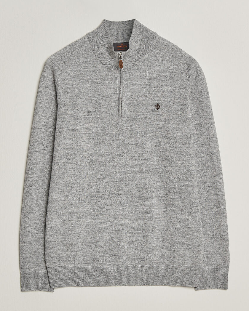 Morris John Merino Half Zip Mid Grey – Grigio