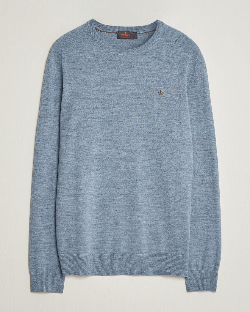 Morris Merino O-Neck Light Blue – Blu