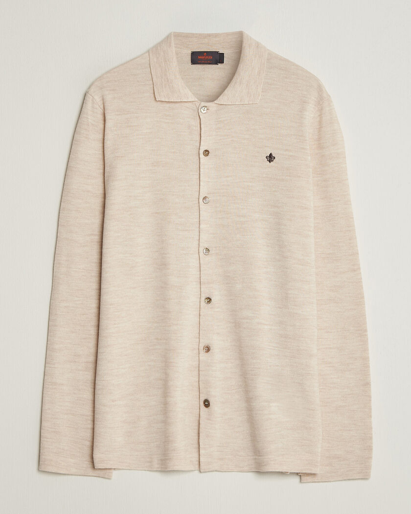 Morris Merino Shirt Cardigan Off White – Bianco