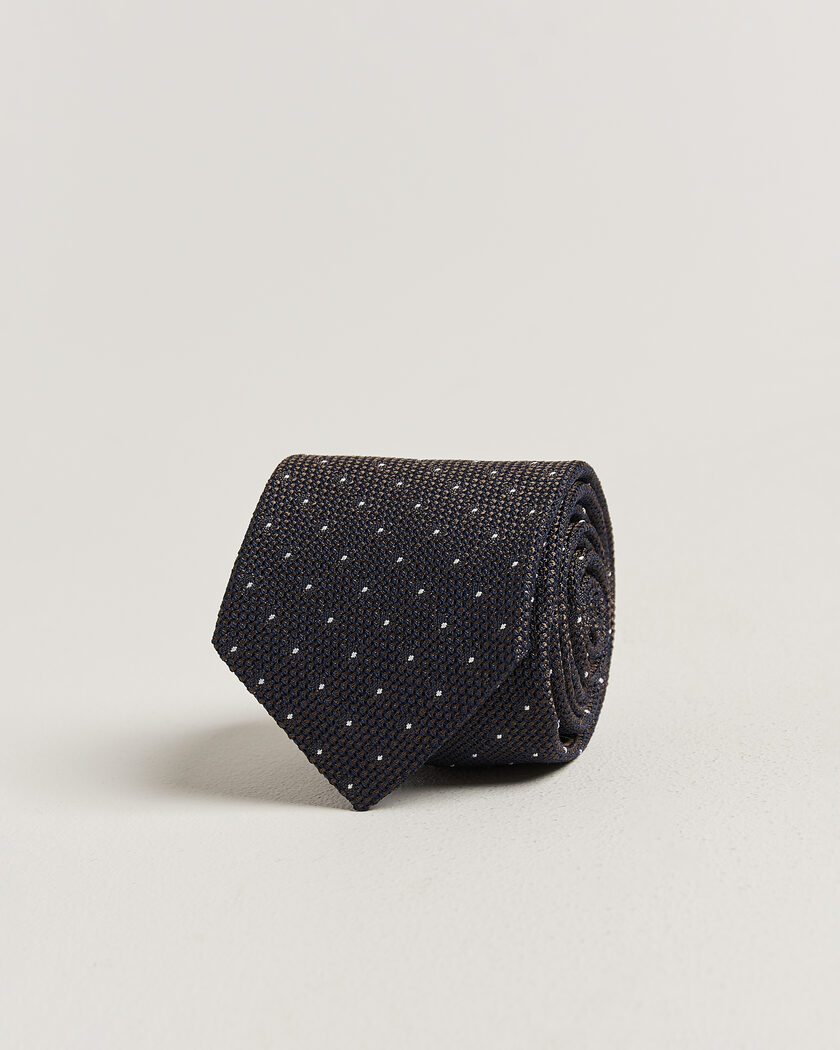 Amanda Christensen Silk Grenadine Dot 8cm Tie Brown – Marrone