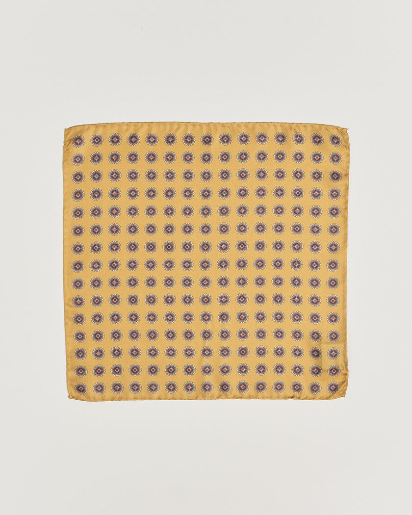 Amanda Christensen Silk Twill Medallion Pocket Square Yellow – Giallo