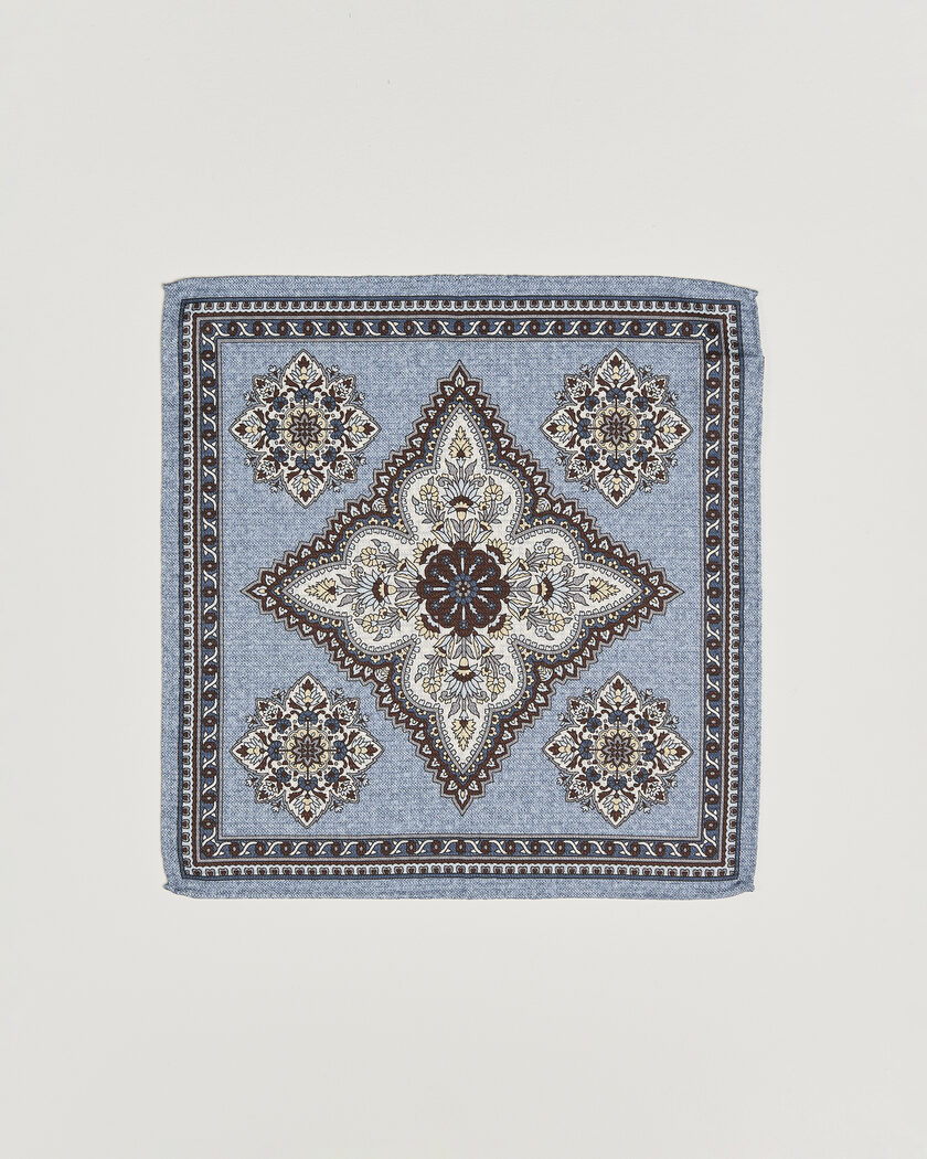 Amanda Christensen Silk Schappe Doublefaced Pocket Square Blue – Blu
