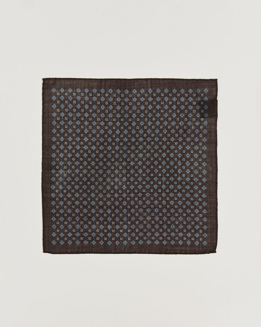 Amanda Christensen Wool Flower Pocket Square Brown – Marrone