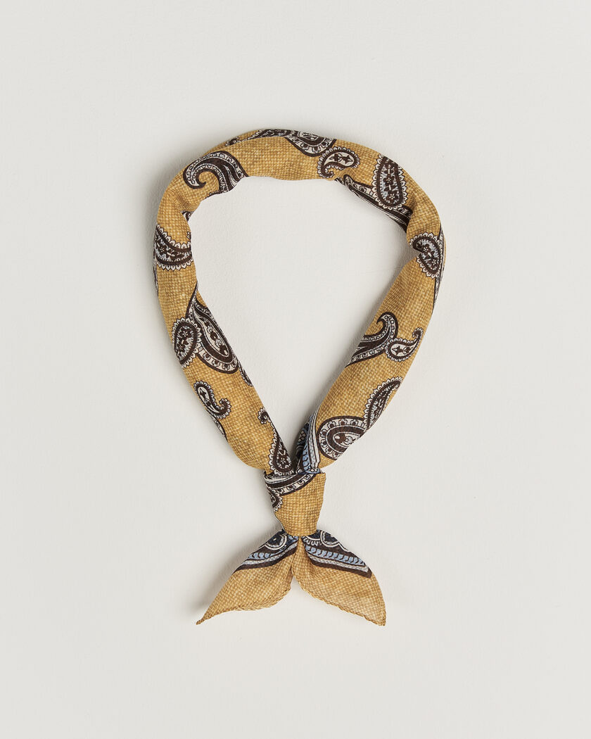Amanda Christensen Cotton Voile Printed Paisley Bandana Yellow – Giallo