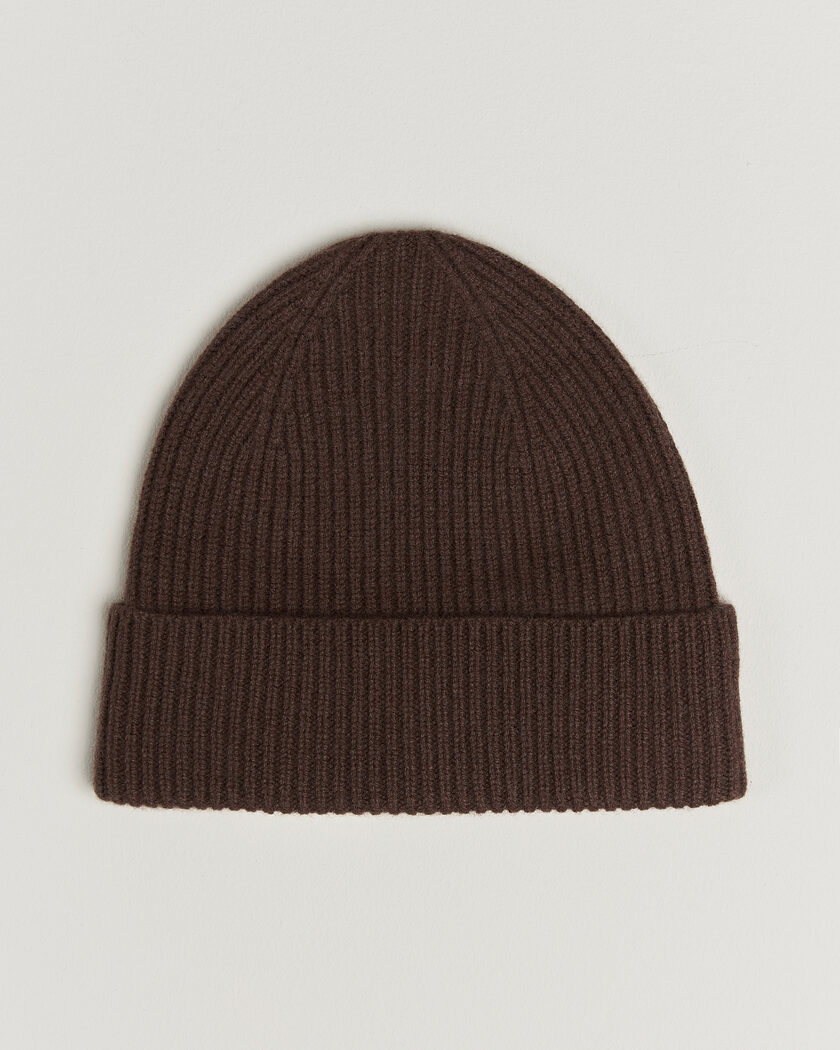 Amanda Christensen Rib Knitted Merino Wool Cap Brown – Marrone