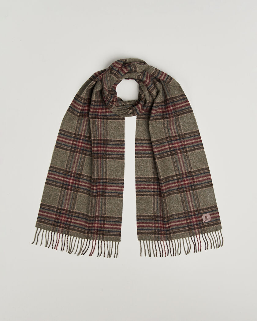 Amanda Christensen Wool Check Scarf Green – Verde
