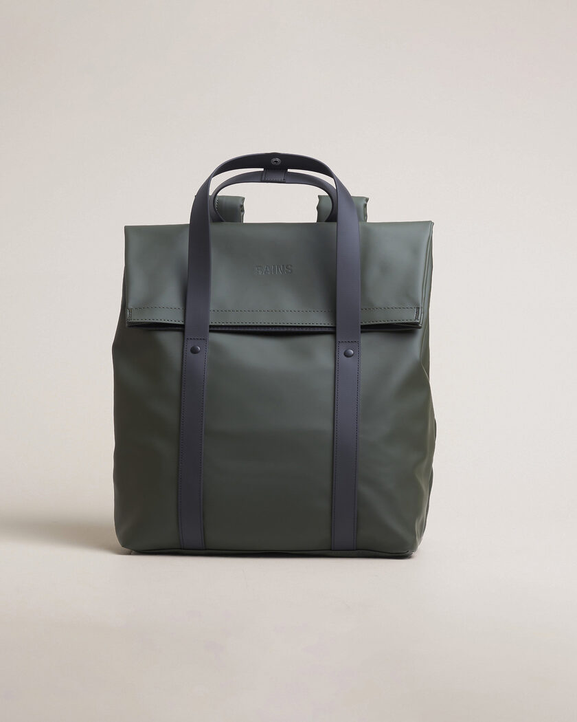 RAINS 2 Way Tote Backpack Black Green – Verde
