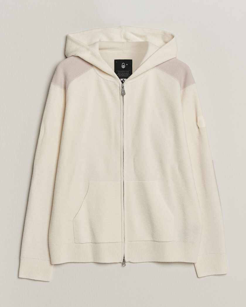 Sail Racing Spine Wool Knitted Full Zip Hoodie Off White – Bianco