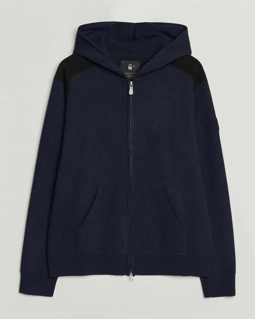 Sail Racing Spine Wool Knitted Full Zip Hoodie Dark Navy – Blu