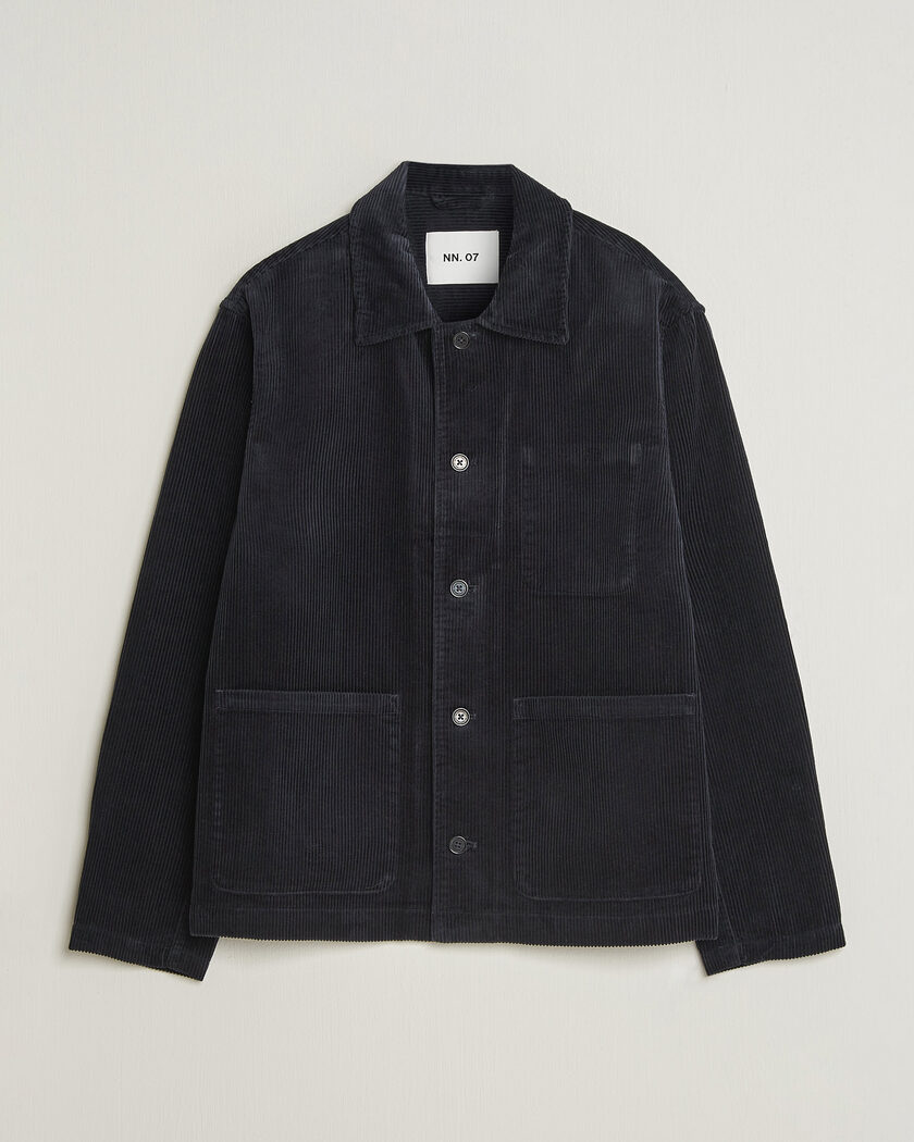 NN07 Morgan Corduroy Overshirt Deep Navy – Blu