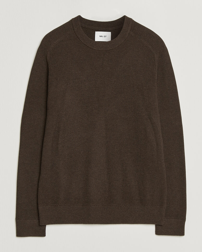 NN07 Kevin Cotton Knitted Sweater Deep Truffle – Marrone
