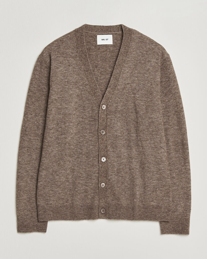 NN07 Gavin Brushed Wool Knitted Cardigan Desert Clay – Marrone