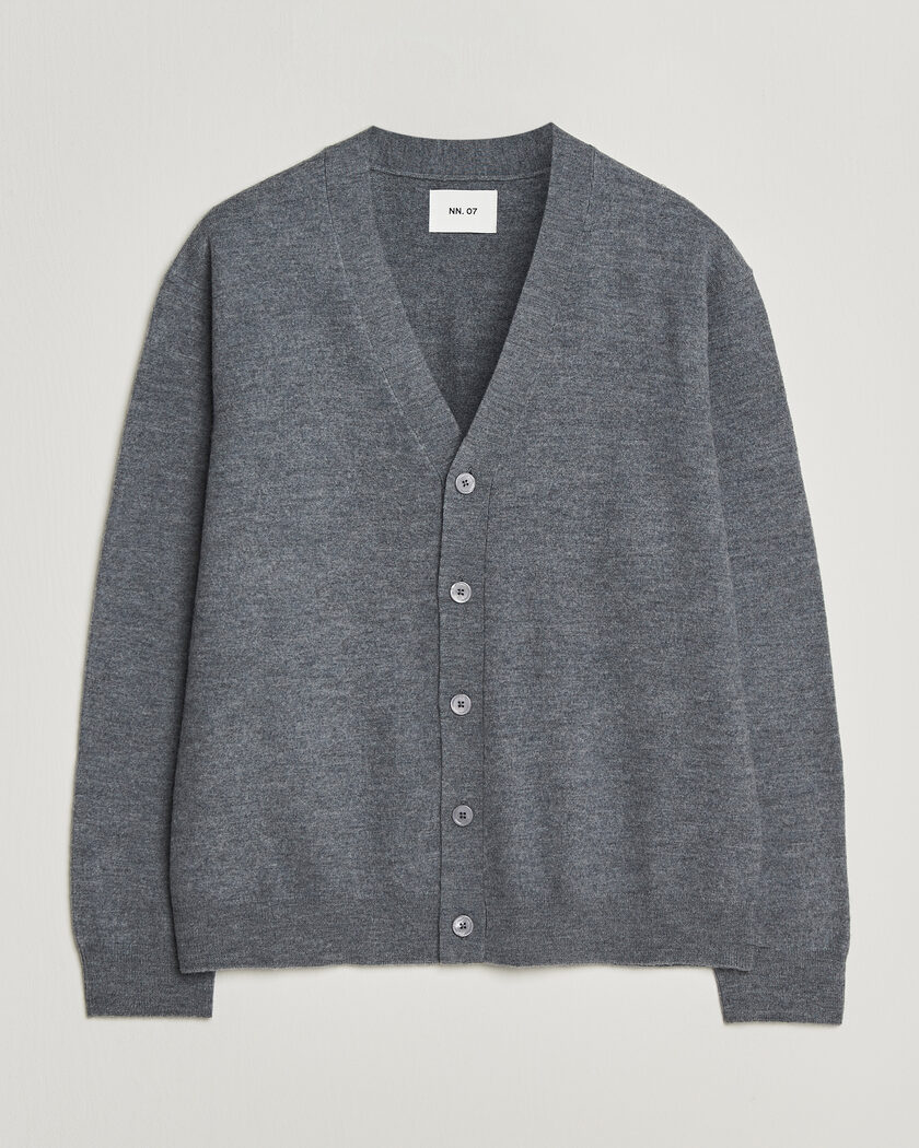 NN07 Jasper Wool Knitted Cardigan Grey Melange – Grigio