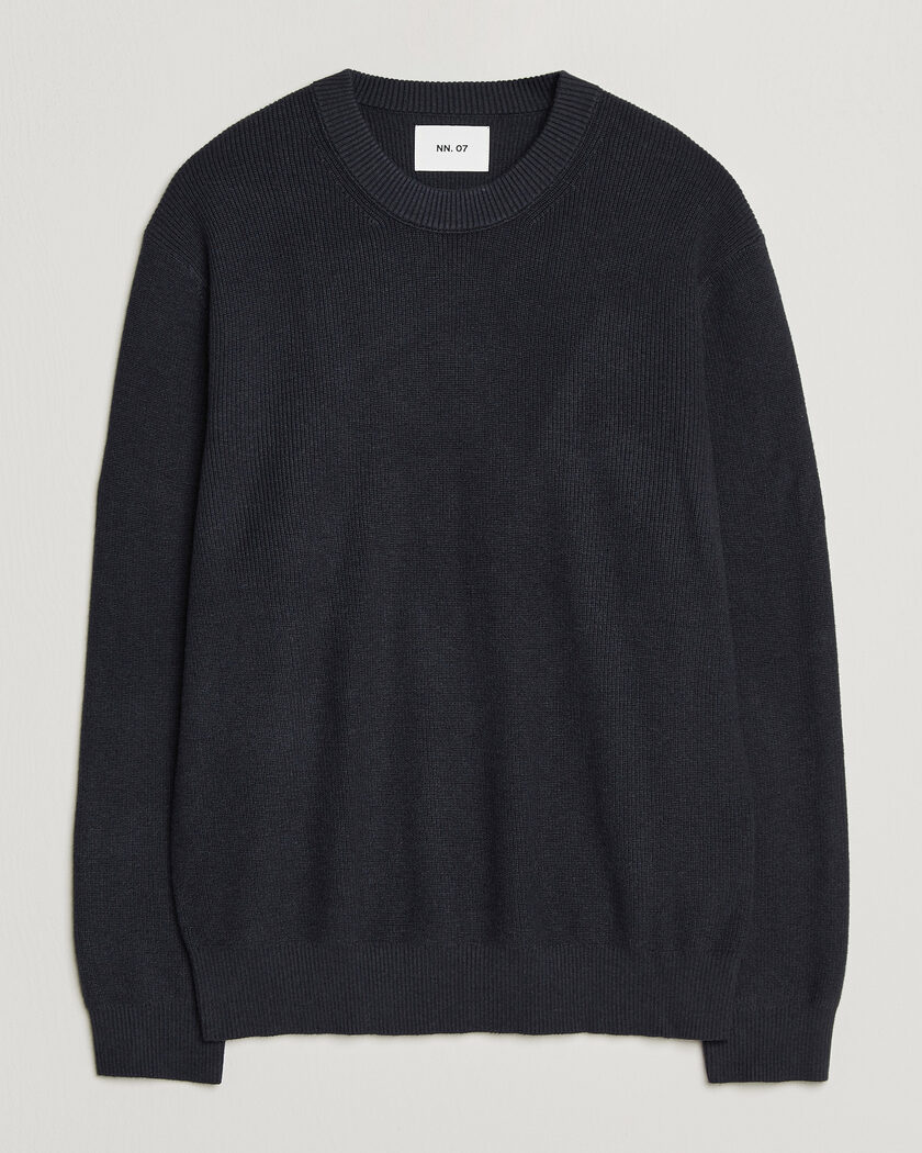 NN07 Hope Cotton/Cashmere Rib Knitted Sweater Navy – Blu