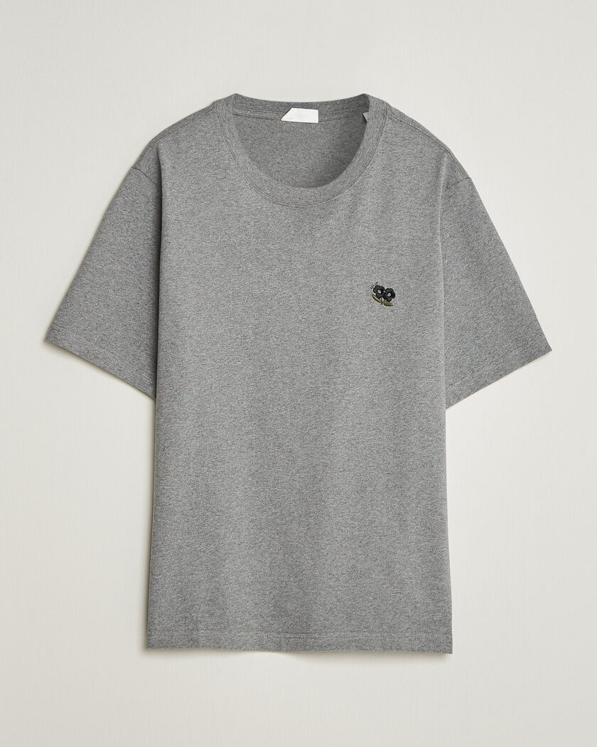 NN07 Jett Embroidered Crew Neck T-Shirt Grey Melange – Grigio