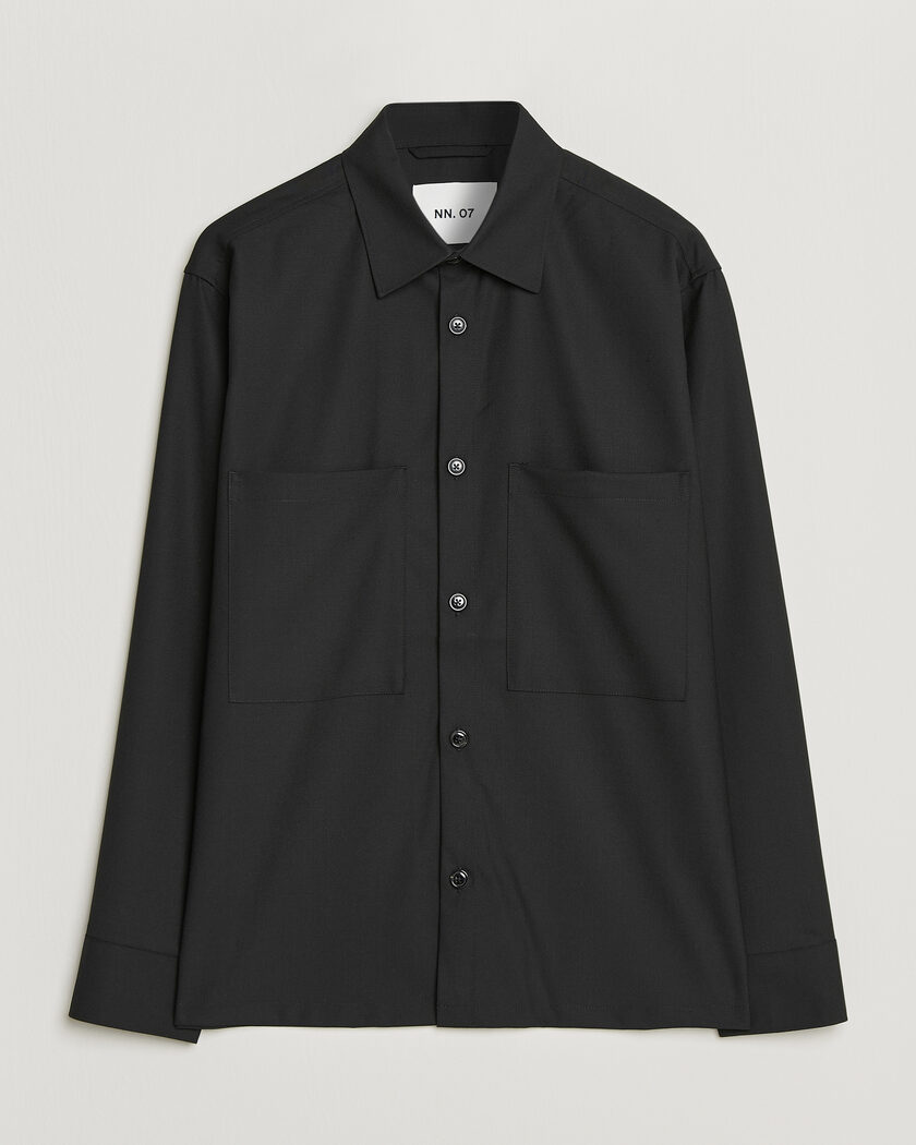 NN07 Freddy Wool Overshirt Black – Nero