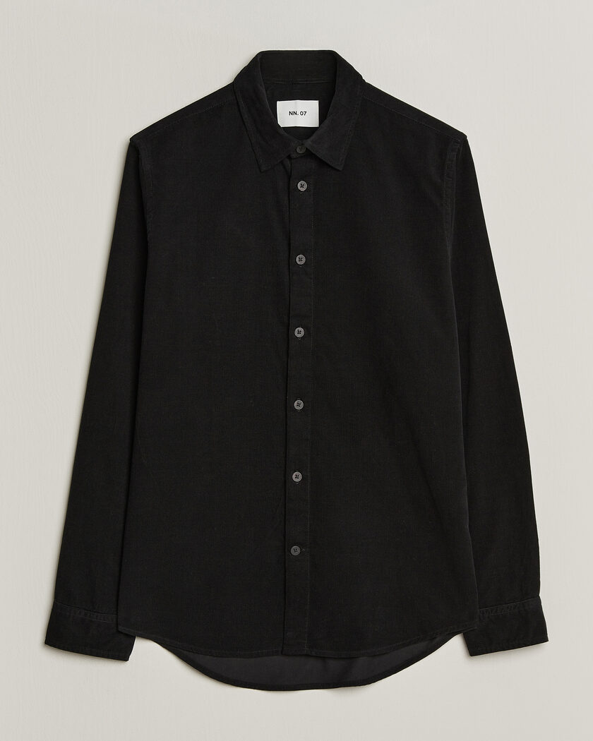 NN07 Asher Baby Cord Shirt Black – Nero
