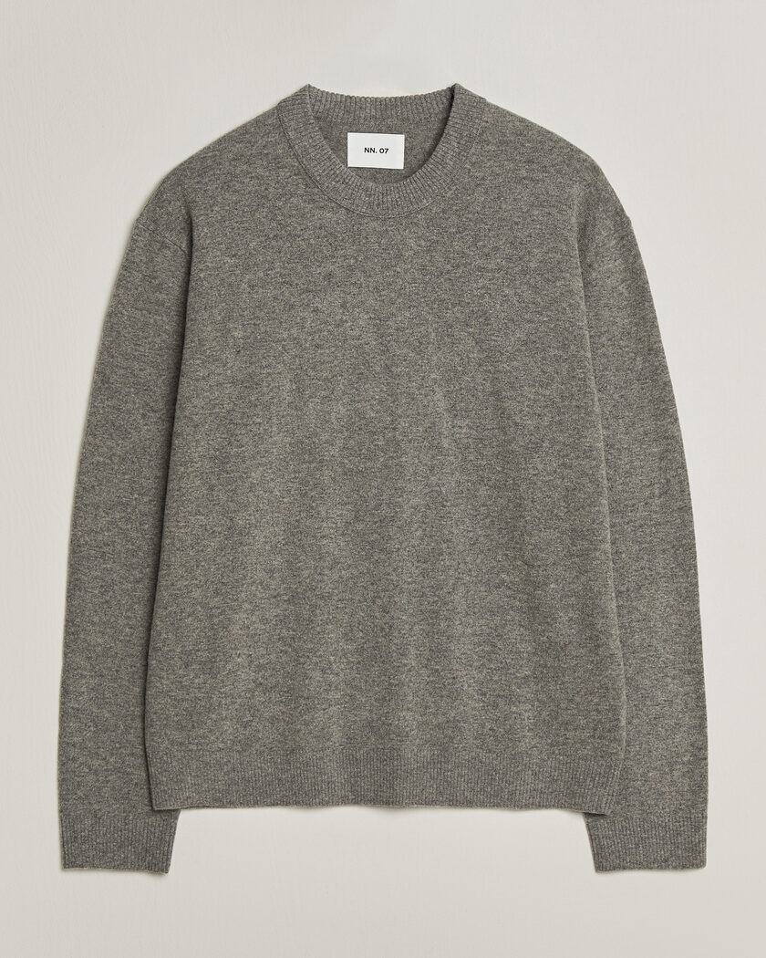 NN07 Raz Lambswool Knitted Sweater Grey Melange – Grigio