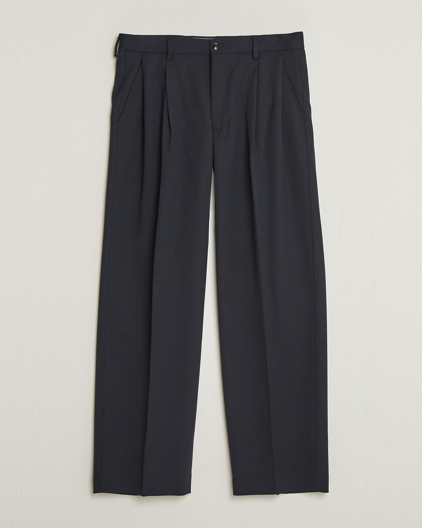 NN07 Justin Wool Pleated Suit Trousers Deep Navy – Blu