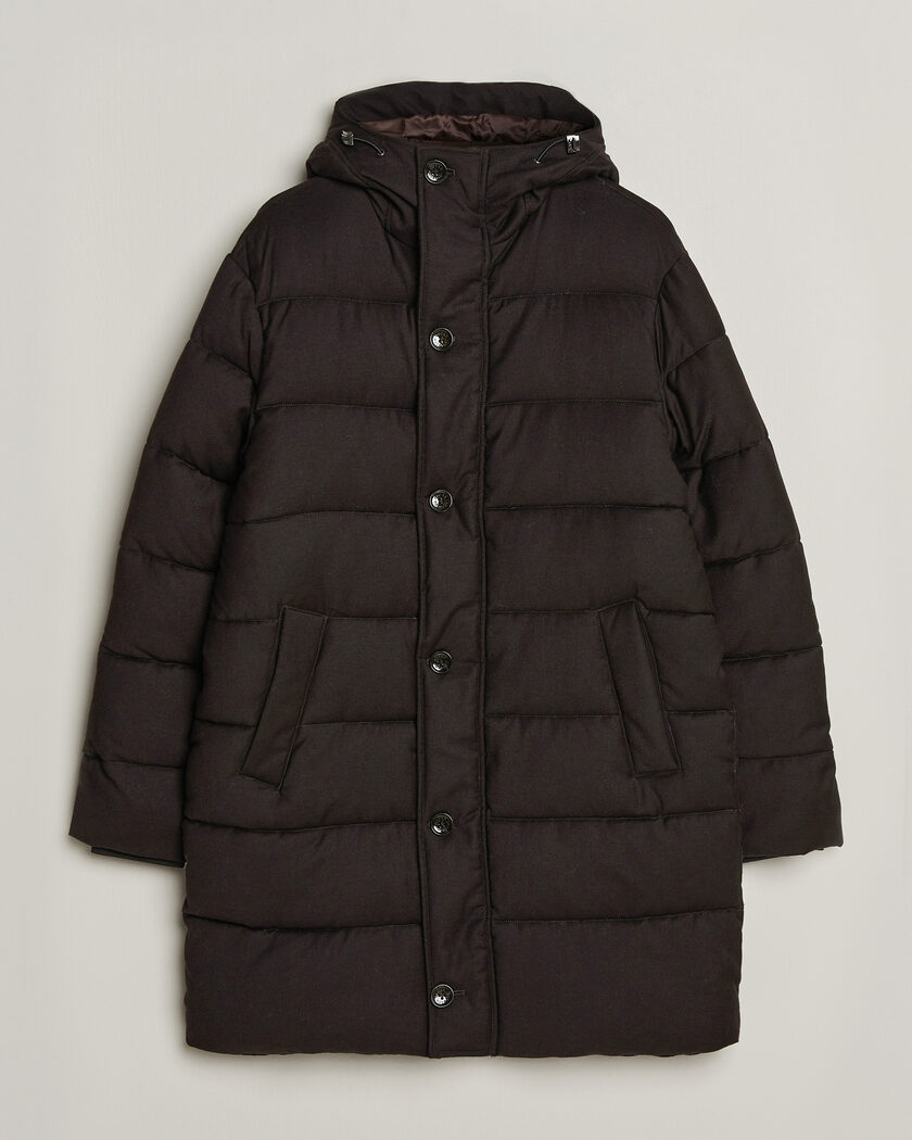 Oscar Jacobson Padded Flannel Parka Brown – Marrone