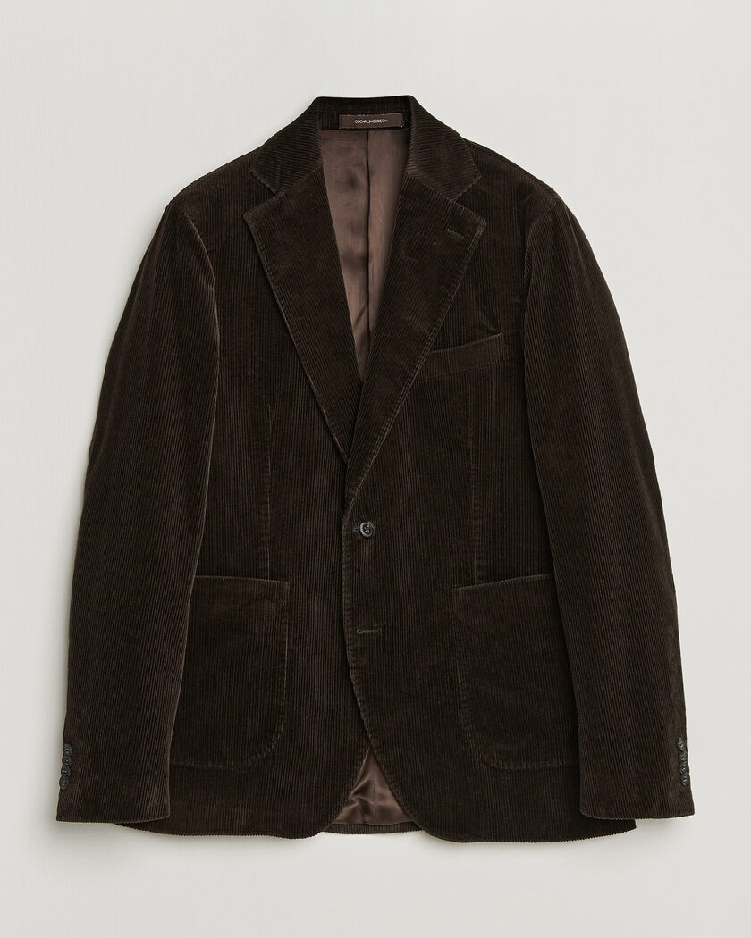 Oscar Jacobson Fogerty Patch Pocket Cord Blazer Dark Brown – Marrone