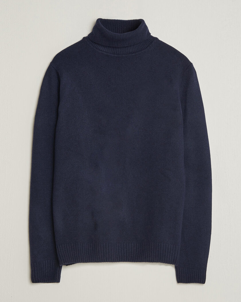 Stenströms Brushed Merino Rollneck Navy – Blu