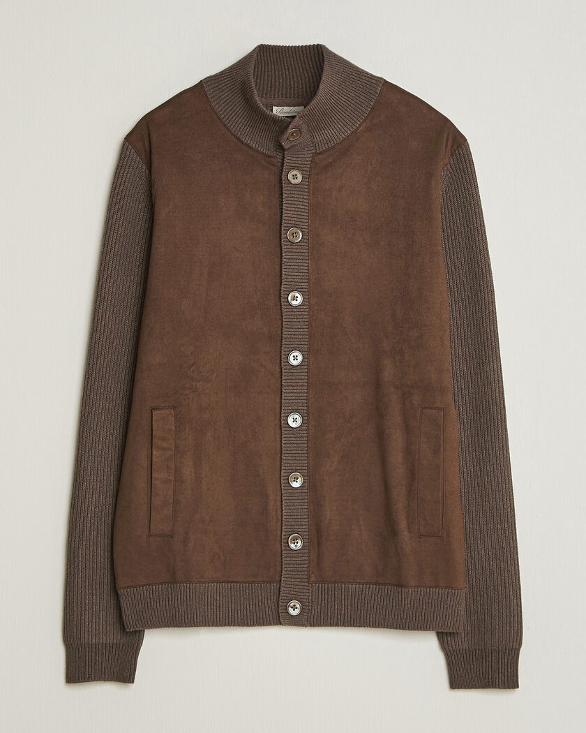 Stenströms Knitted Hybrid Alcantara Jacket Brown – Marrone