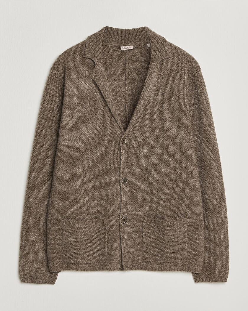 Stenströms Knitted Yak/Merino Cardigan Blazer Brown – Marrone
