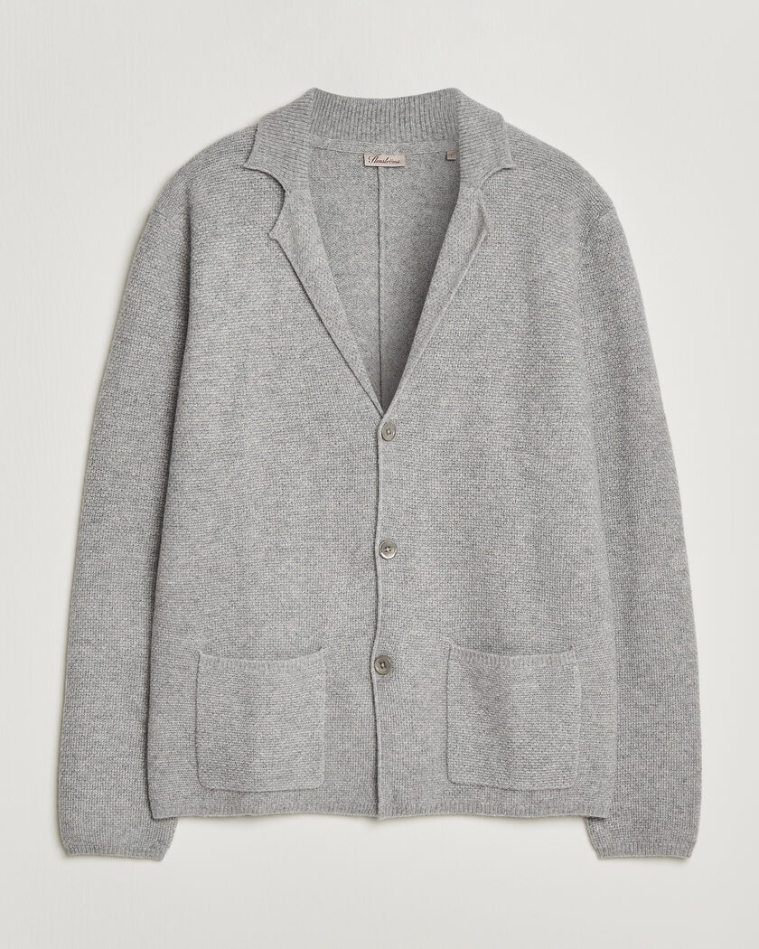 Stenströms Knitted Yak/Merino Cardigan Blazer Grey – Grigio