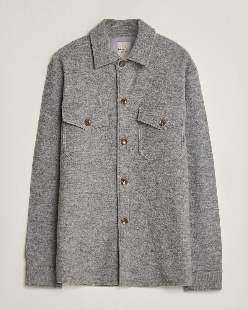 Stenströms Felted Wool Overshirt Grey – Grigio